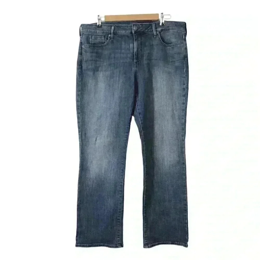 NYDJ Jeans Size 16 Petite Marilyn Straight Leg Denim High Rise Stretch Lift Tuck